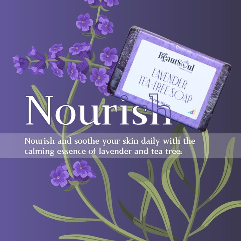 BeautSoul Handmade Lavender &Tea Tree Soap - Image 3