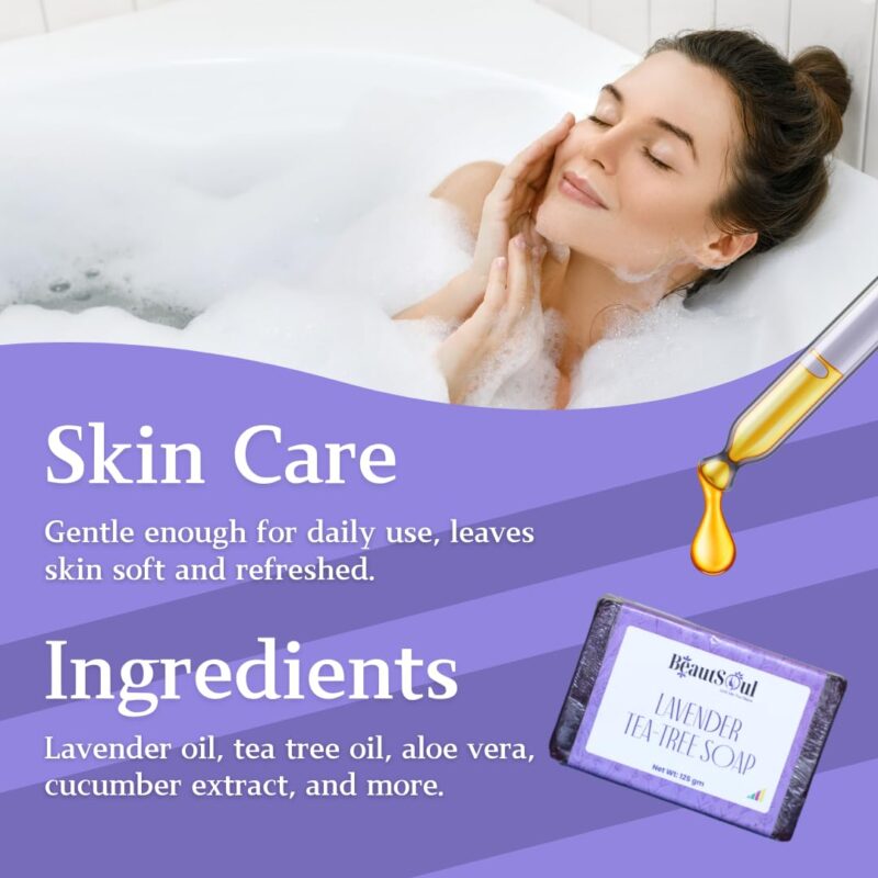 BeautSoul Handmade Lavender &Tea Tree Soap - Image 5
