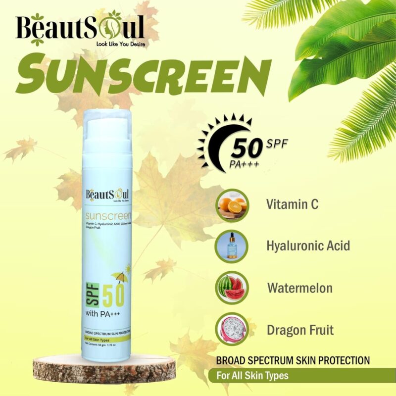 BeautSoul Sunscreen SPF 50 Lightweight With Vitamin C - Image 5