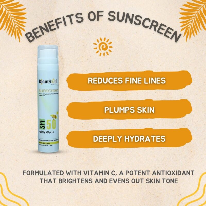 BeautSoul Sunscreen SPF 50 Lightweight With Vitamin C - Image 6